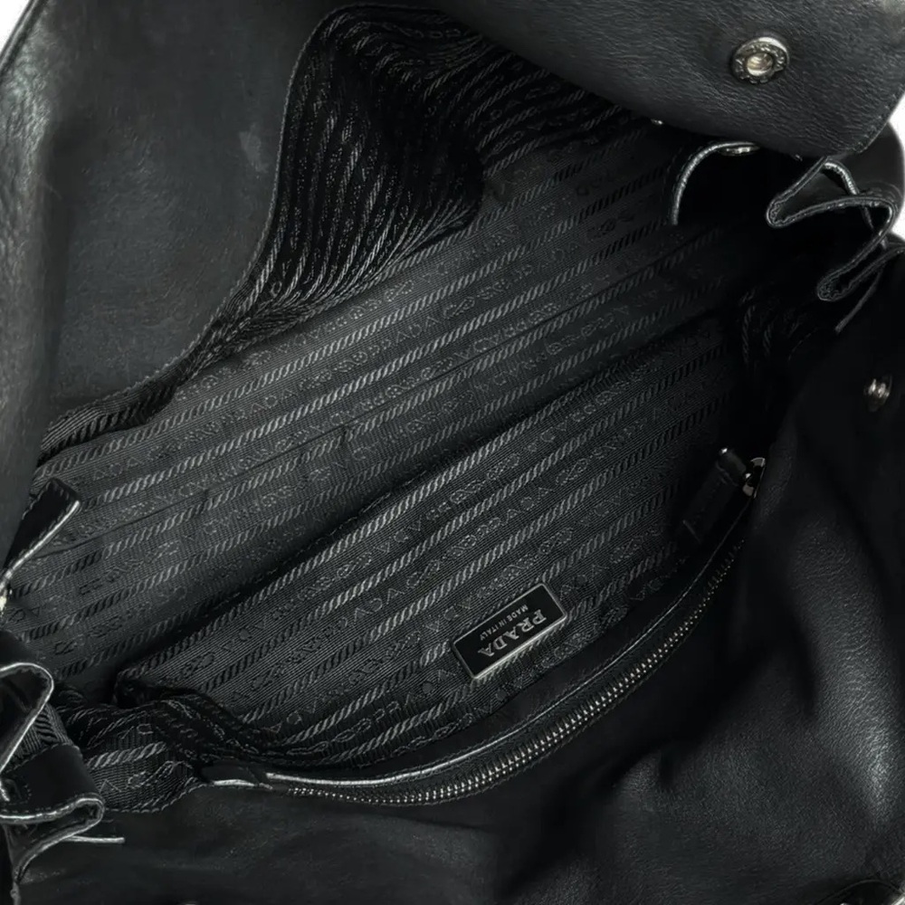 Prada BR1324 Tessuto + Nappa Nylon & Leather Satchel Bag – Black - Picture 3 of 6